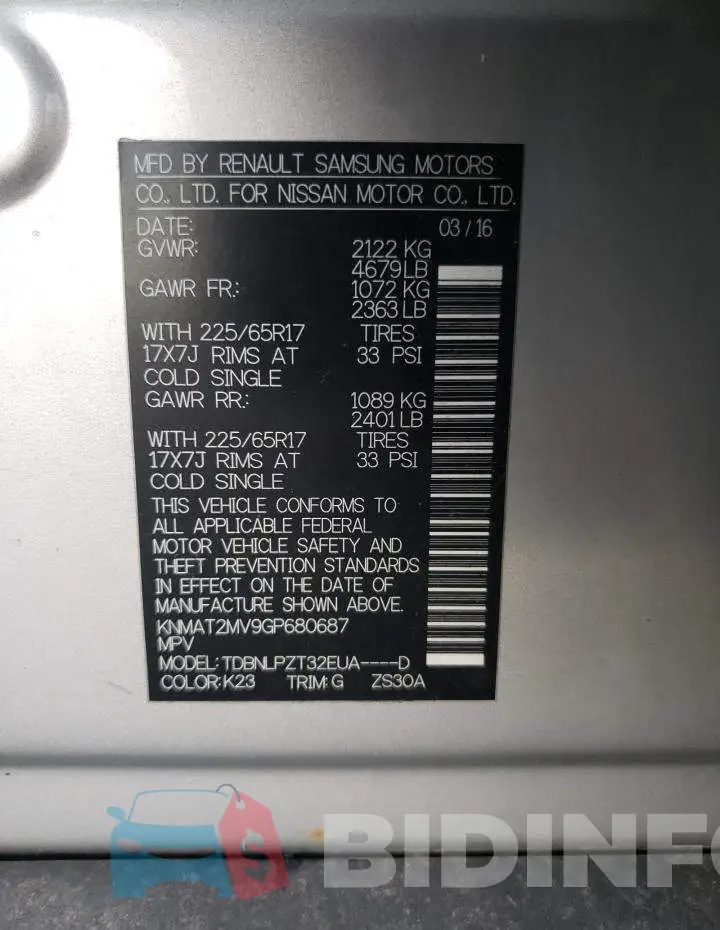 KNMAT2MV9GP680687 Photo# 13