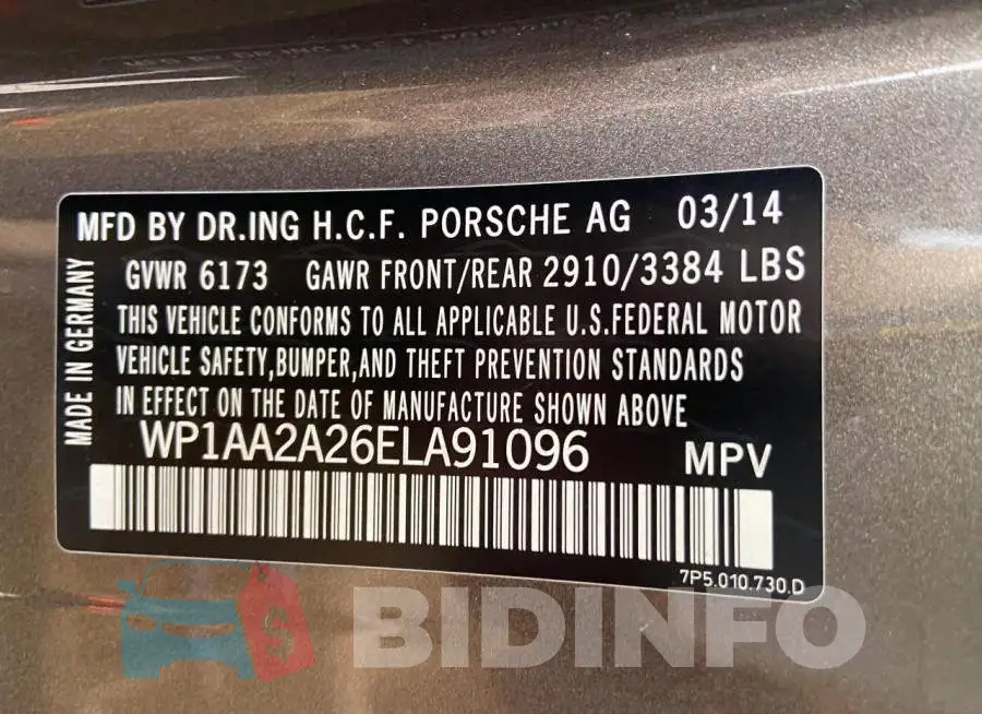 WP1AA2A26ELA91096 Photo# 13