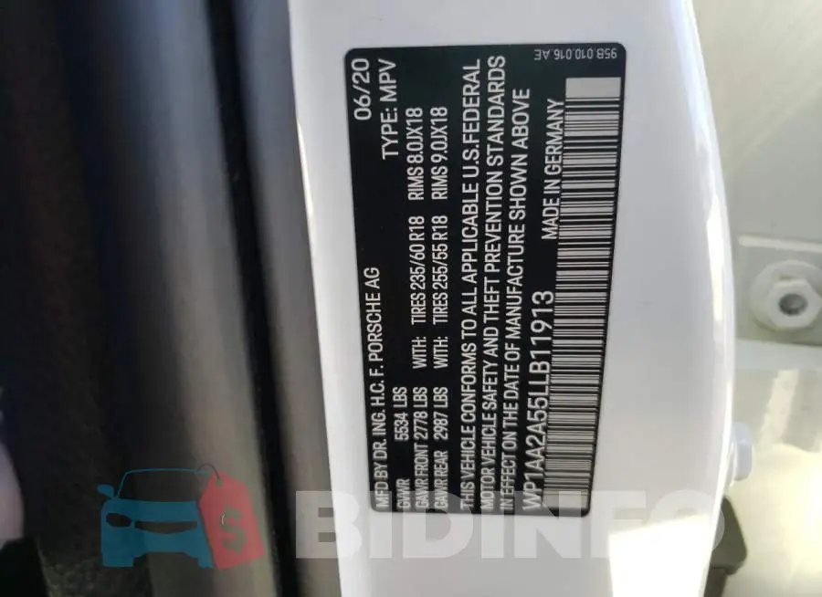 WP1AA2A55LLB11913 Photo# 10