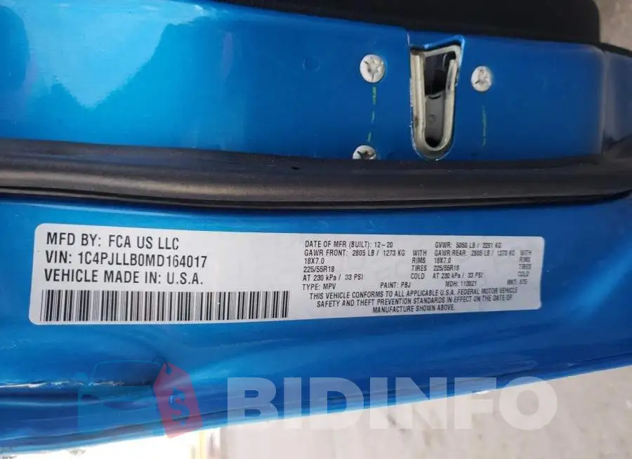 1C4PJLLB0MD164017 Photo# 12