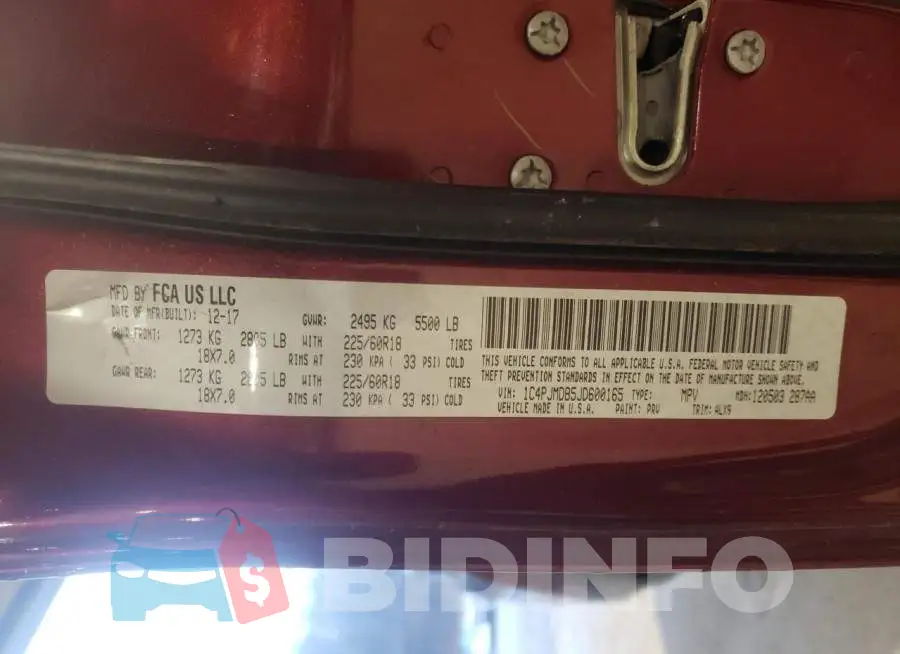 1C4PJMDB5JD600165 Photo# 13