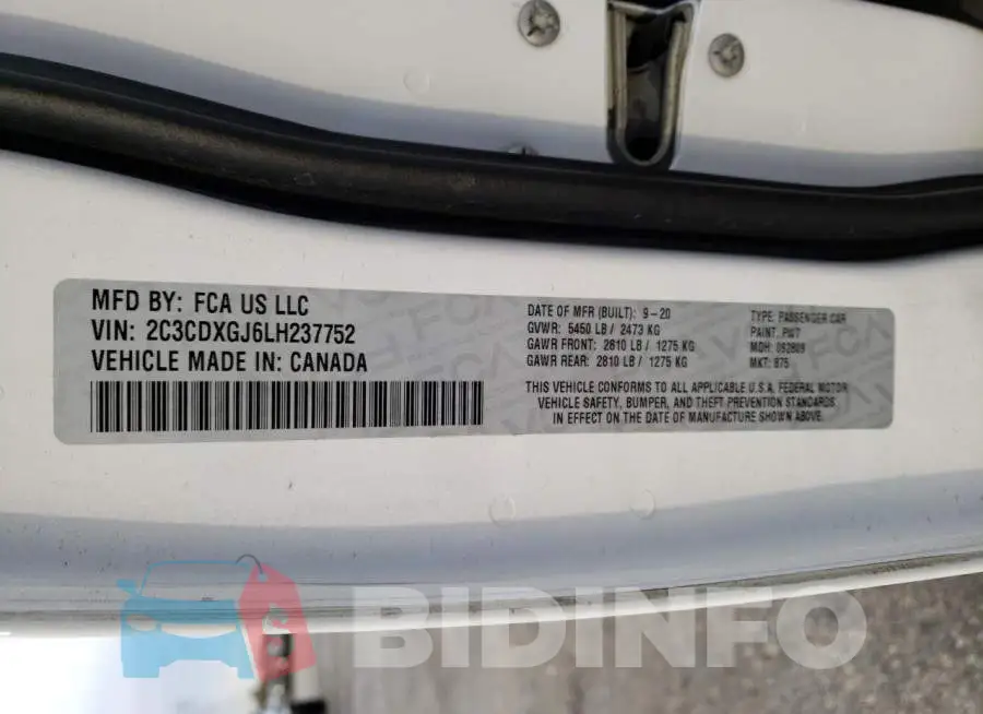 2C3CDXGJ6LH237752 Photo# 12