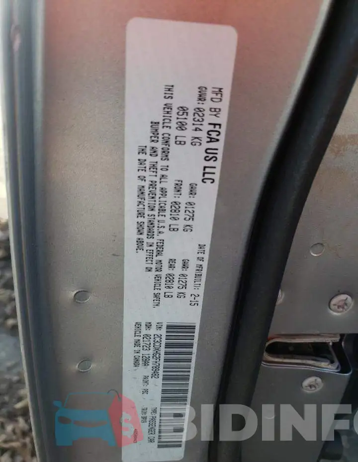 2C3CDXHG2FH789482 Photo# 12