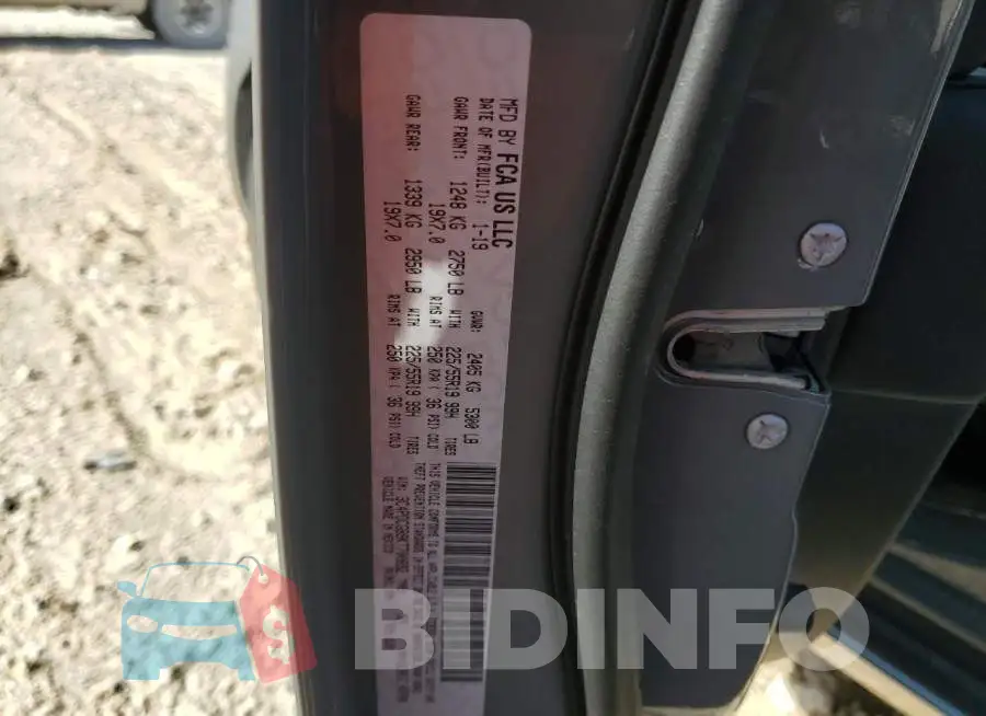 3C4PDCGB9KT700892 Photo# 13