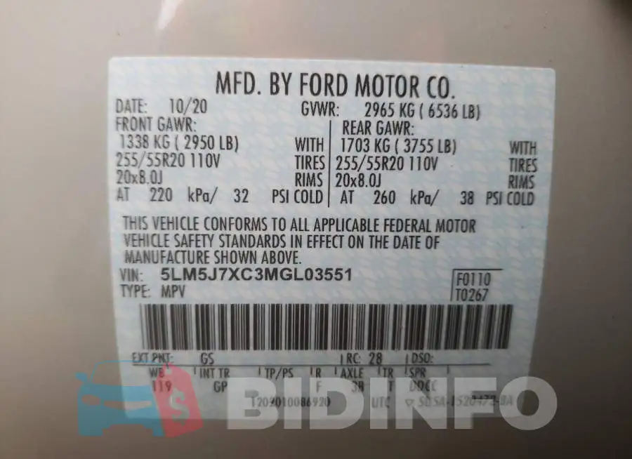 5LM5J7XC3MGL03551 Photo# 10