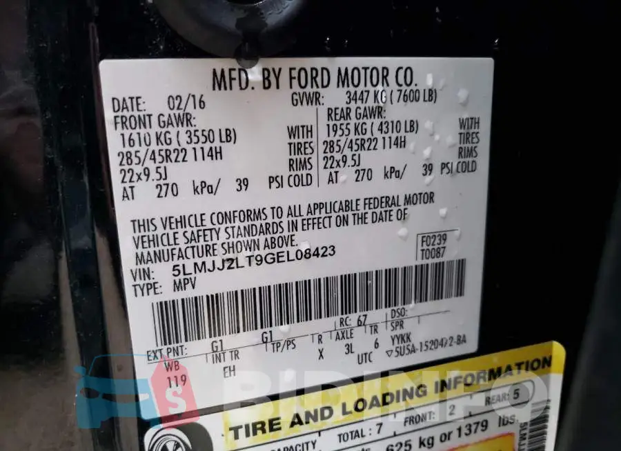 5LMJJ2LT9GEL08423 Photo# 14