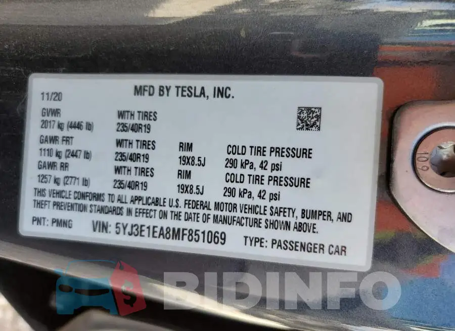 5YJ3E1EA8MF851069 Photo# 13