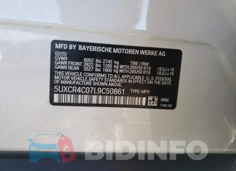 5UXCR4C07L9C50861 Photo# 14