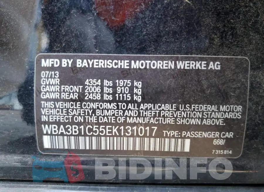 WBA3B1C55EK131017 Photo# 12