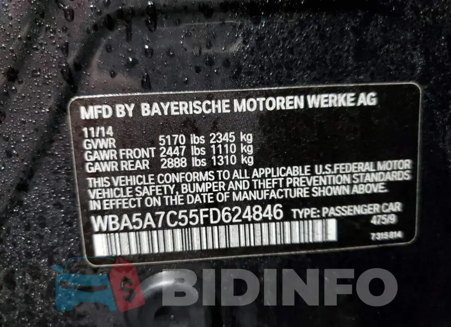 WBA5A7C55FD624846 Photo# 12