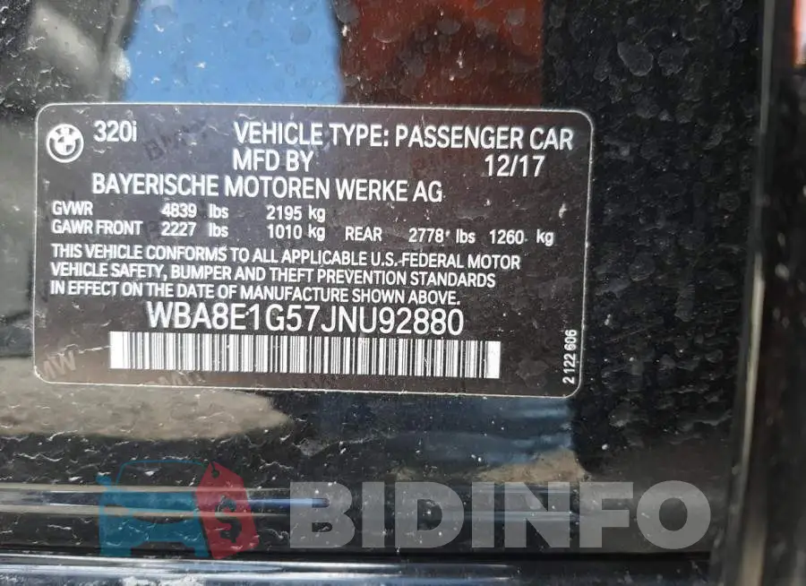 WBA8E1G57JNU92880 Photo# 12