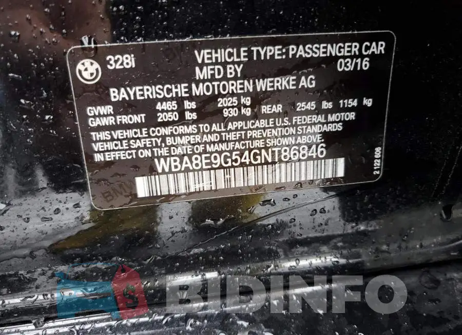 WBA8E9G54GNT86846 Photo# 12