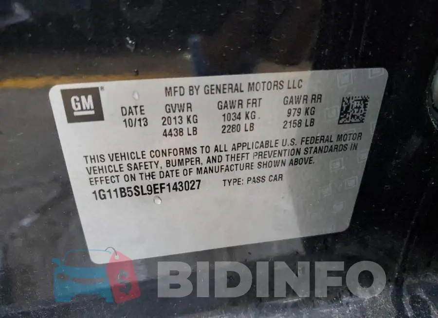 1G11B5SL9EF143027 Photo# 12