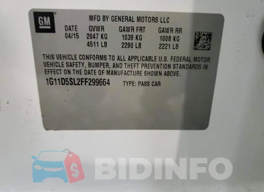 1G11D5SL2FF299664 Photo# 12