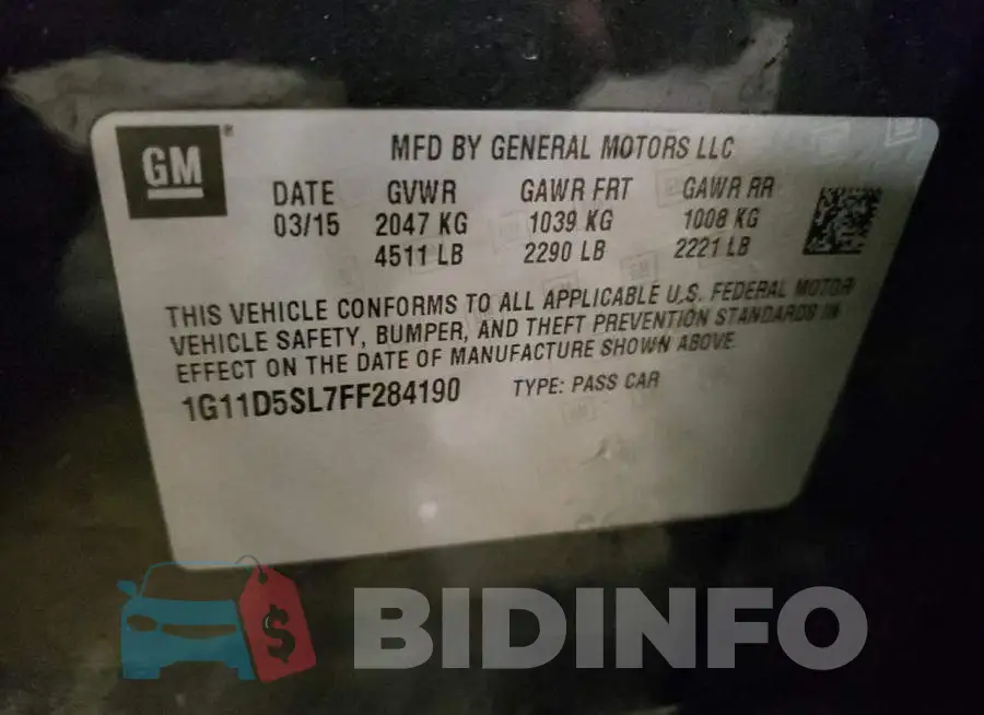 1G11D5SL7FF284190 Photo# 13