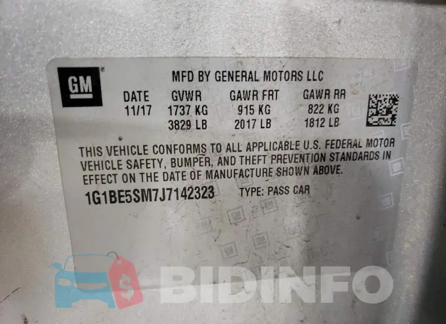 1G1BE5SM7J7142323 Photo# 12