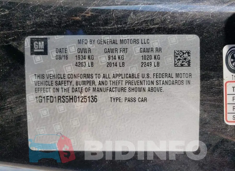1G1FD1RS5H0125136 Photo# 13