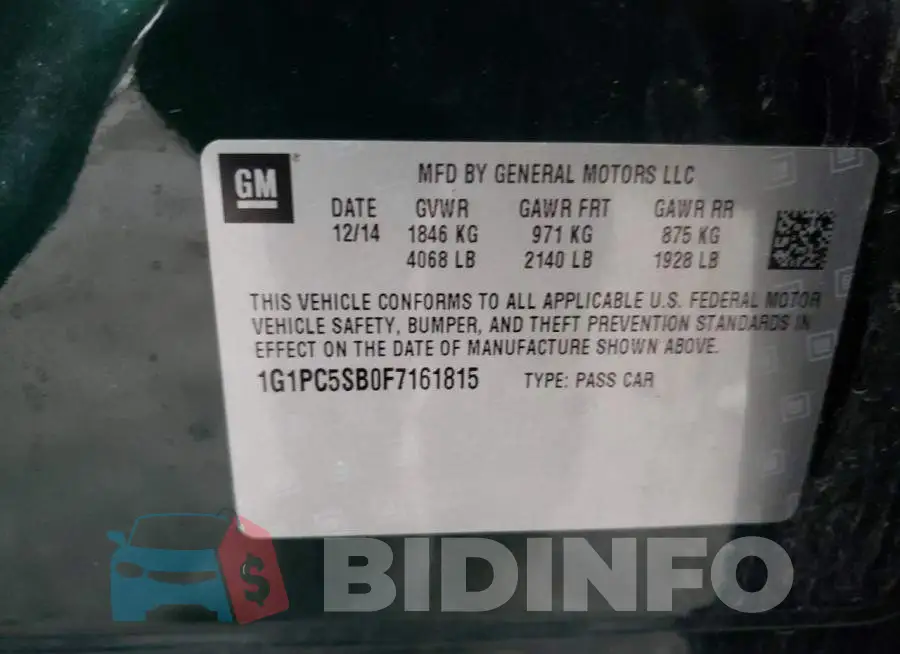 1G1PC5SB0F7161815 Photo# 12