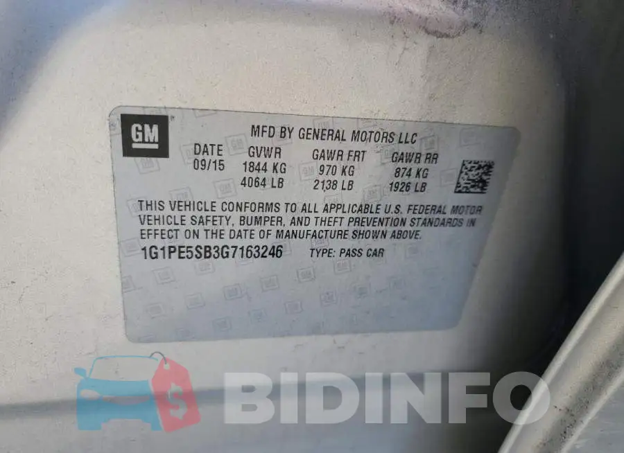 1G1PE5SB3G7163246 Photo# 12