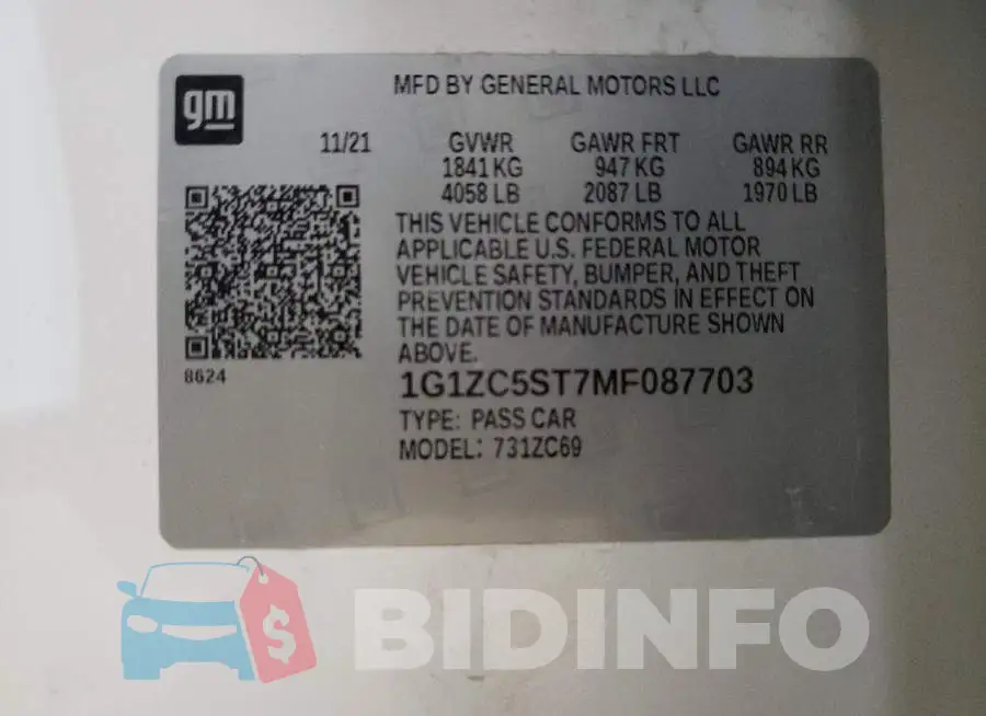 1G1ZC5ST7MF087703 Photo# 12