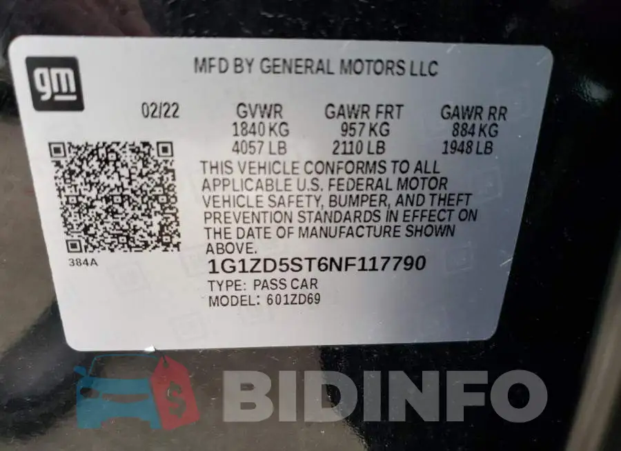 1G1ZD5ST6NF117790 Photo# 13