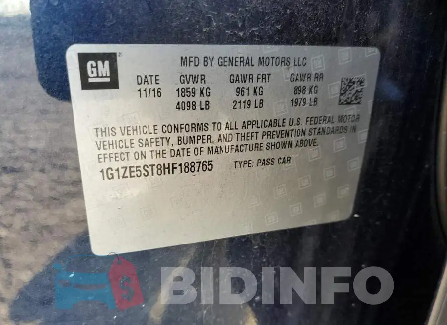 1G1ZE5ST8HF188765 Photo# 12