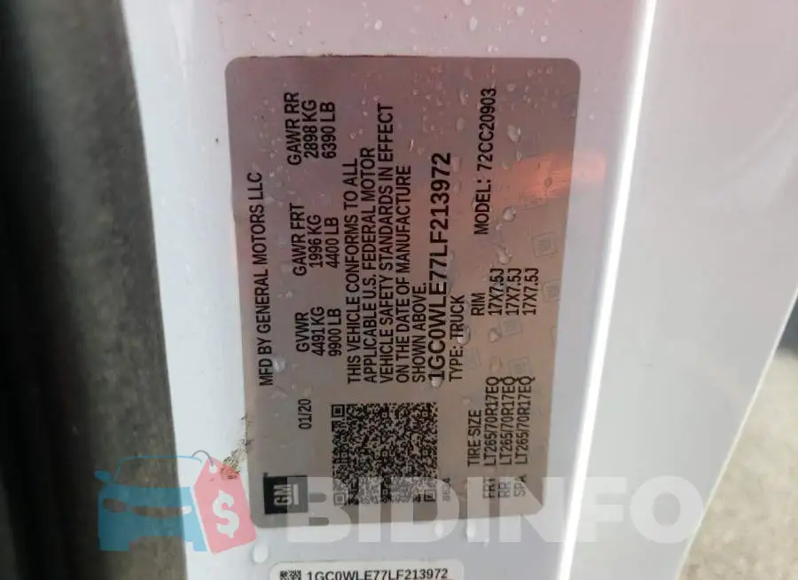 1GC0WLE77LF213972 Photo# 12