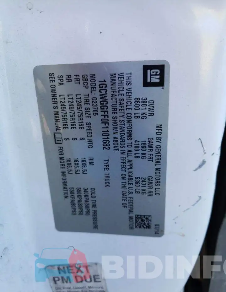 1GCWGGFF0F1101682 Photo# 13