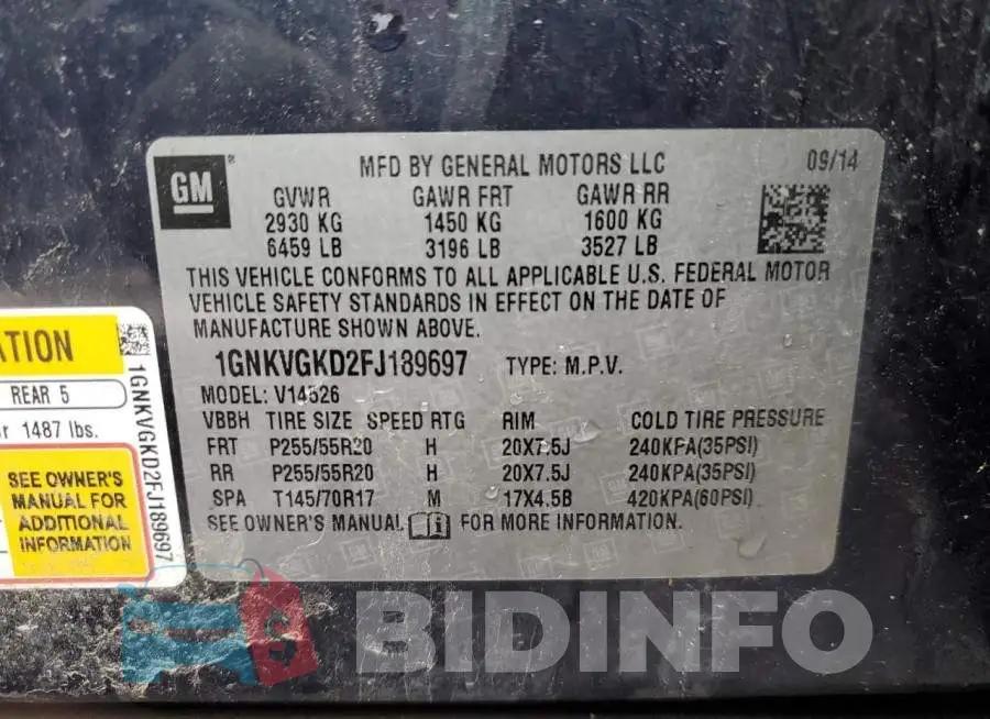 1GNKVGKD2FJ189697 Photo# 13