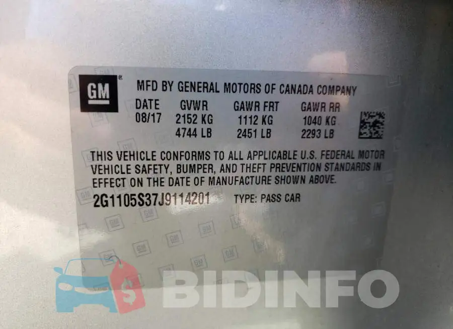 2G1105S37J9114201 Photo# 10