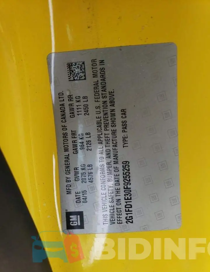 2G1FD1E30F9255259 Photo# 12