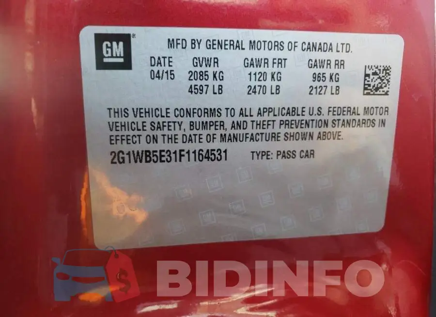 2G1WB5E31F1164531 Photo# 12