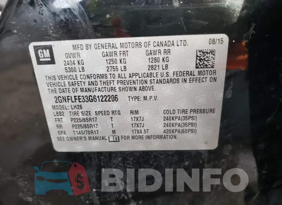 2GNFLFE33G6122206 Photo# 13