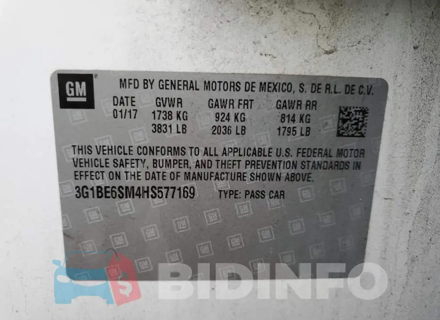 3G1BE6SM4HS577169 Photo# 12