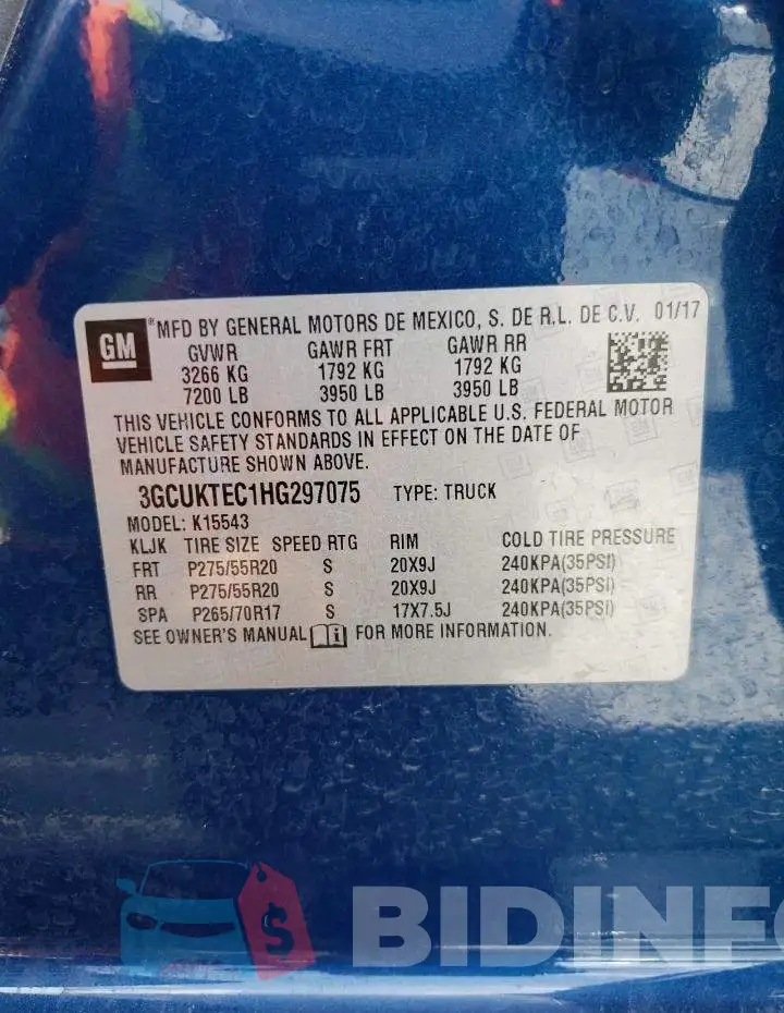 3GCUKTEC1HG297075 Photo# 10