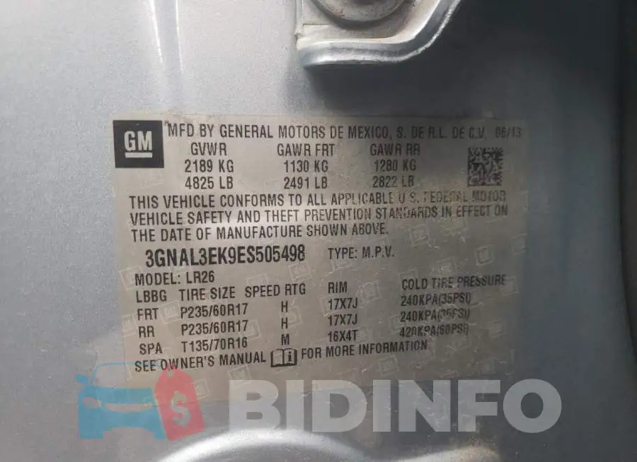 3GNAL3EK9ES505498 Photo# 12