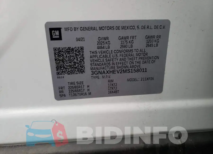 3GNAXHEV2MS158011 Photo# 13