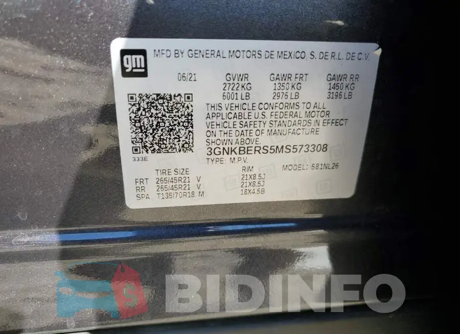 3GNKBERS5MS573308 Photo# 13