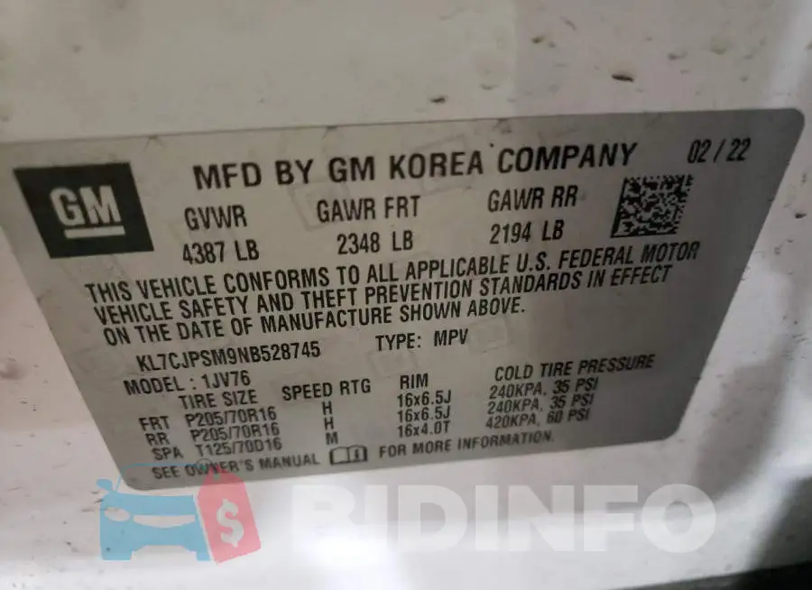 KL7CJPSM9NB528745 Photo# 13