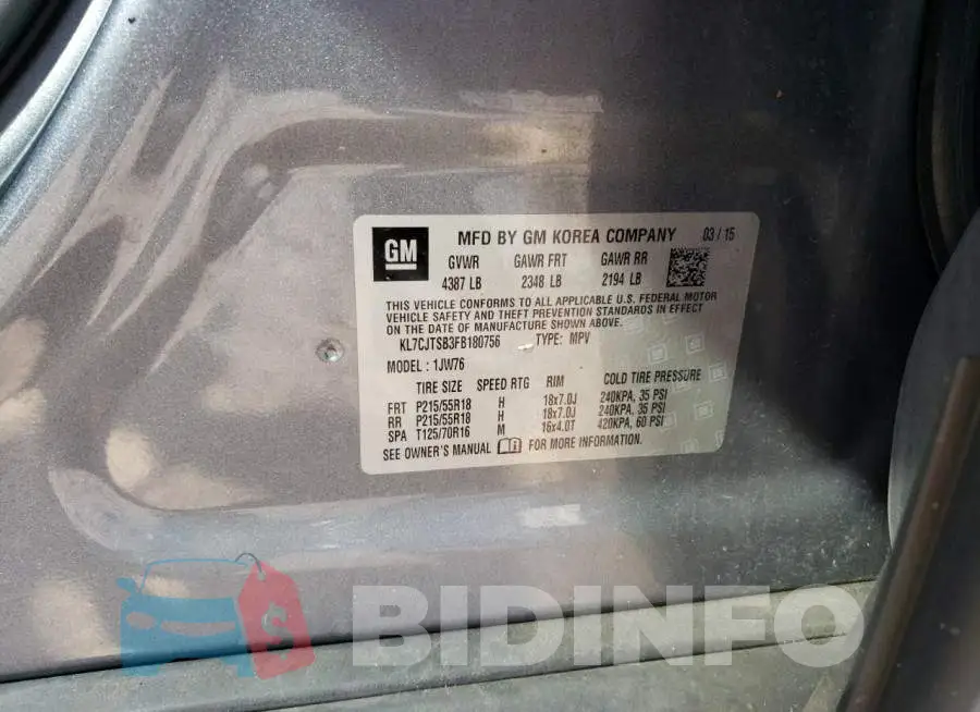 KL7CJTSB3FB180756 Photo# 13