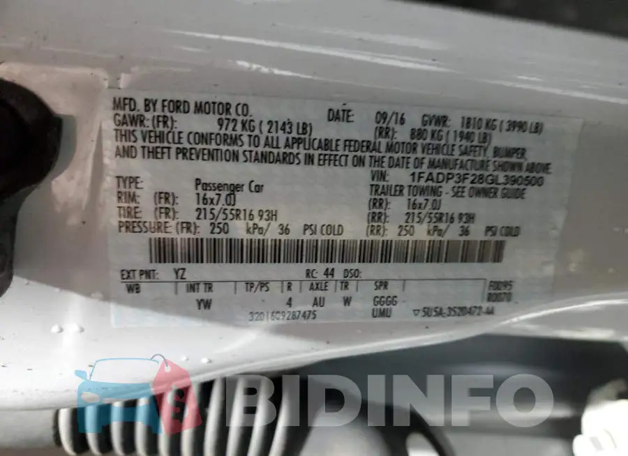 1FADP3F28GL390500 Photo# 12