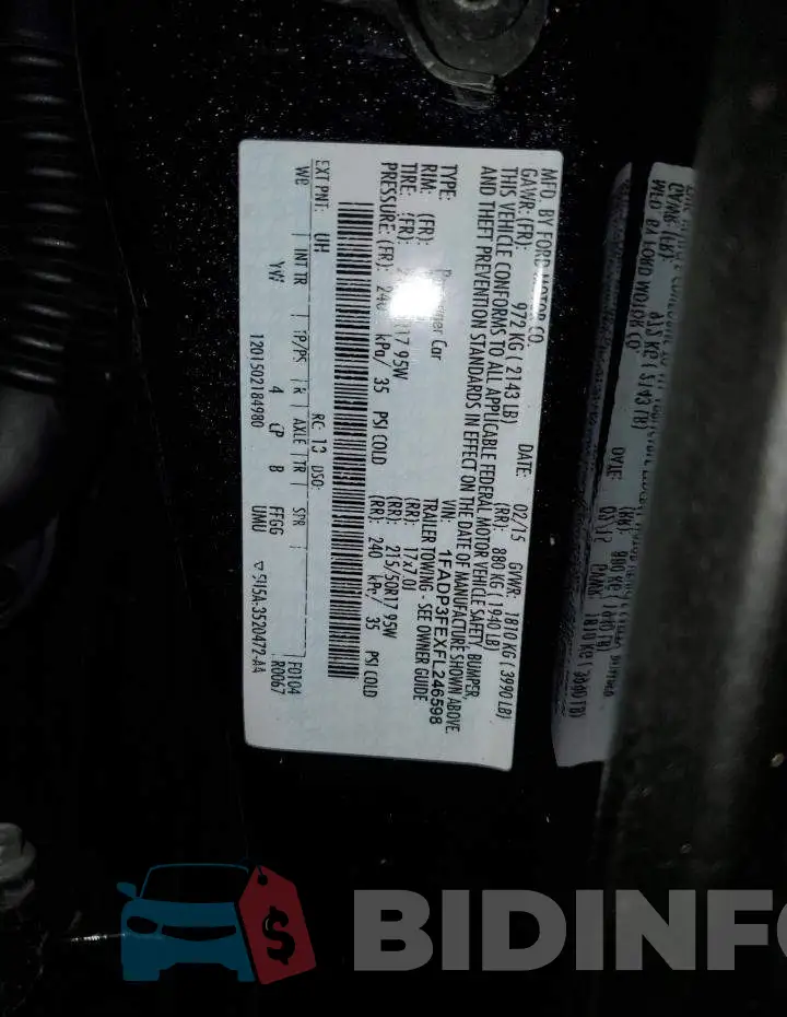 1FADP3FEXFL246598 Photo# 12