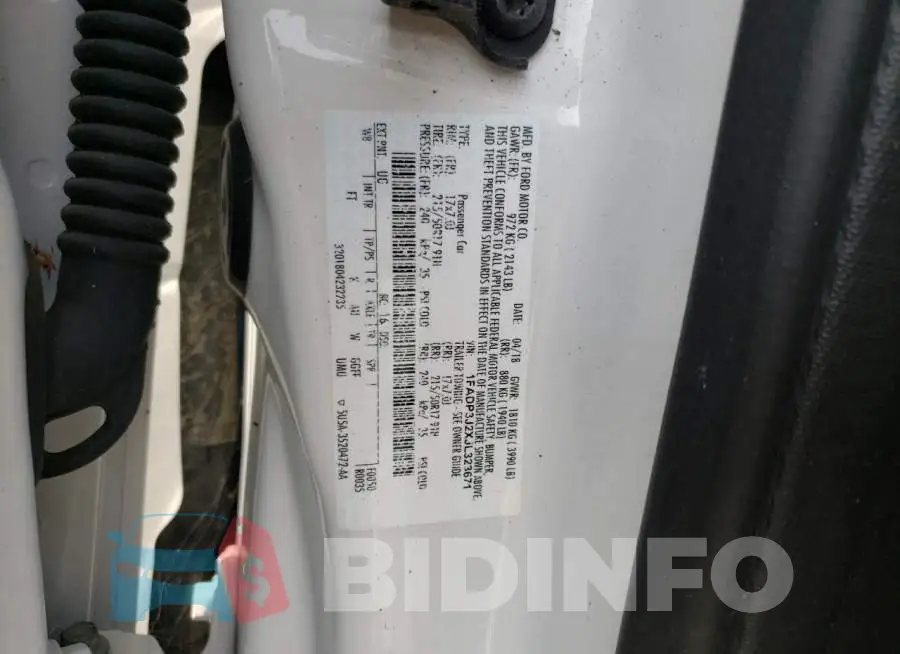 1FADP3J2XJL323671 Photo# 10