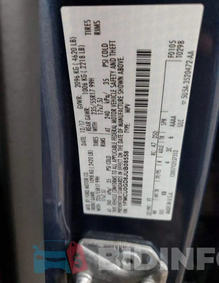 1FMCU0GD8JUB08558 Photo# 13
