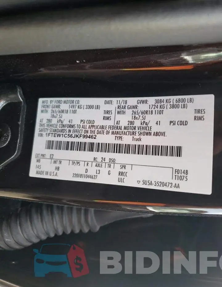 1FTEW1C56JKF99462 Photo# 12