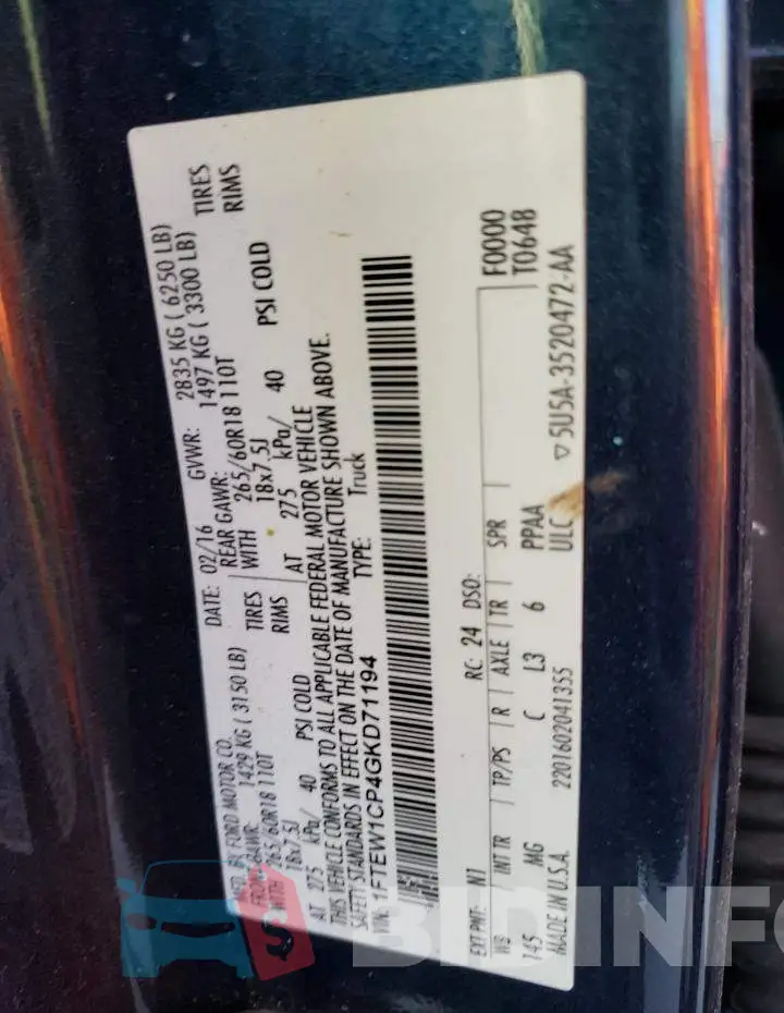 1FTEW1CP4GKD71194 Photo# 12