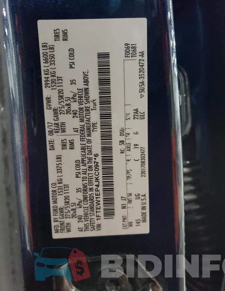 1FTEW1EP4JKC09716 Photo# 13
