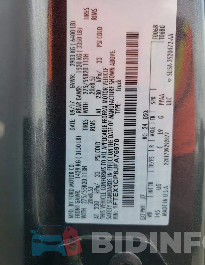 1FTEX1CP8JFA76970 Photo# 12