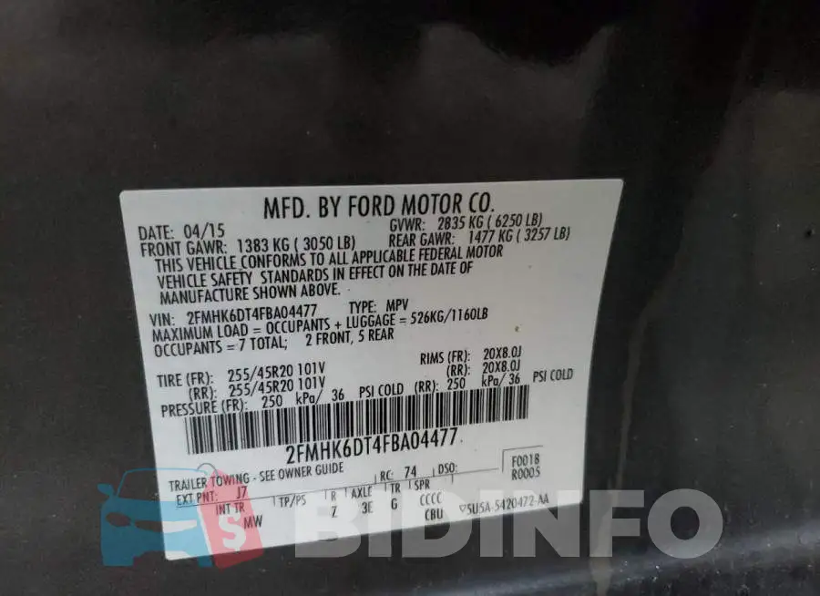 2FMHK6DT4FBA04477 Photo# 12