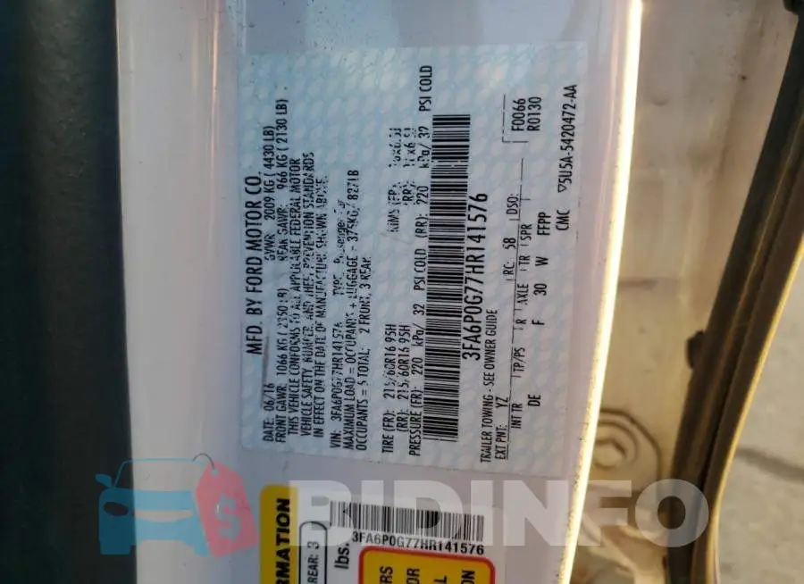 3FA6P0G77HR141576 Photo# 12